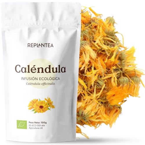 CALENDULA INFUSION ECOLÓGICA 100G (50 Tazas) | Infusión de Caléndula Pura a Granel | Flores Secas de Calendula officinalis REPLANTEA