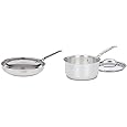 Cuisinart 722-24 10-Inch Chefs-Classic-Stainless-Cookware-Collection, Open Skillet & 719-16 1.5-Quart Chefs-Classic-Stainless-Cookware-Collection, Saucepan w/Cover