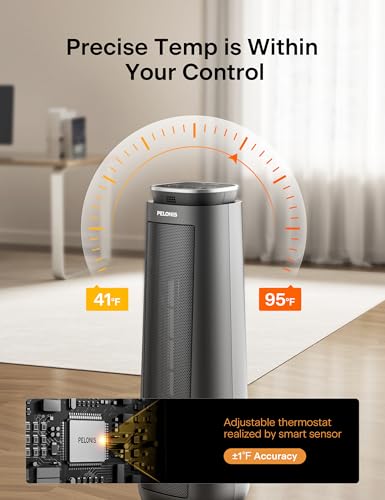 Pelonis Ceramic Tower Heater Gray thumbnail 6