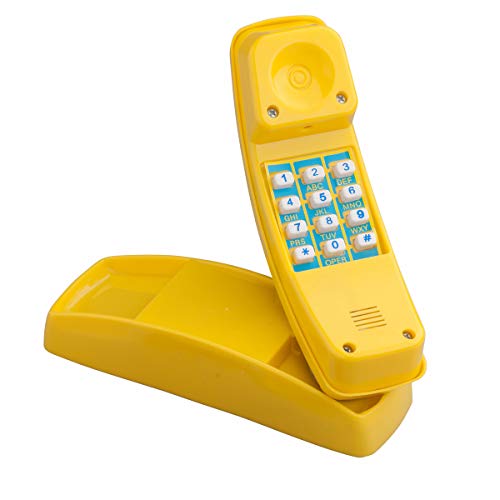 WICKEY Telefon Spieltelefon Kindertelefon Telefonattrappe, gelb, 21 x 7 x 10cm