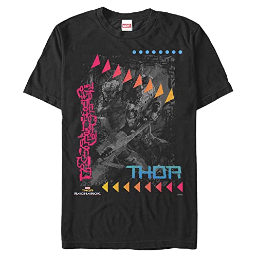 T-shirt Marvel 3XL conçu pour homme fort haut noir motif néon lumineux