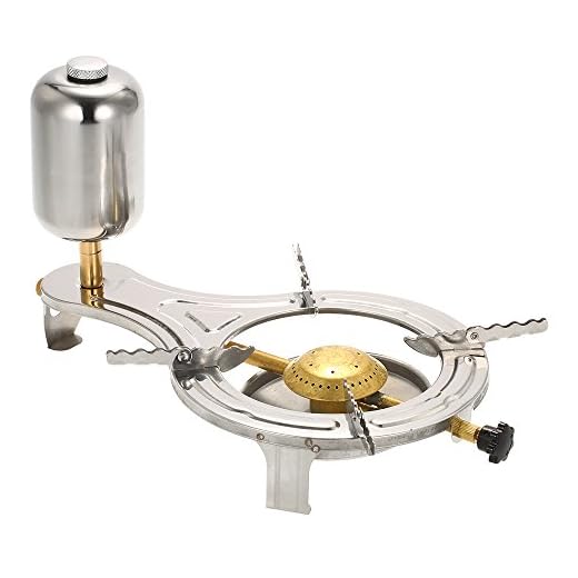 Lixada Liquid Alcohol Camping Stove Newest Design Stainless Steel Foldable Backpacking Stove Alcohol Gasifier Burner for Outdoor Picnic Hiking Cooking