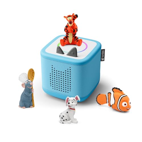 tonies Toniebox 2 Bundle Incl. 4 Tonies: Disney Tigger, 101 Dalmatiner, Ratatouli, Nemo, Himmelblau, Audioplayer für Hörbücher, Lieder, Einschlafen und Tonieplay für Kinder