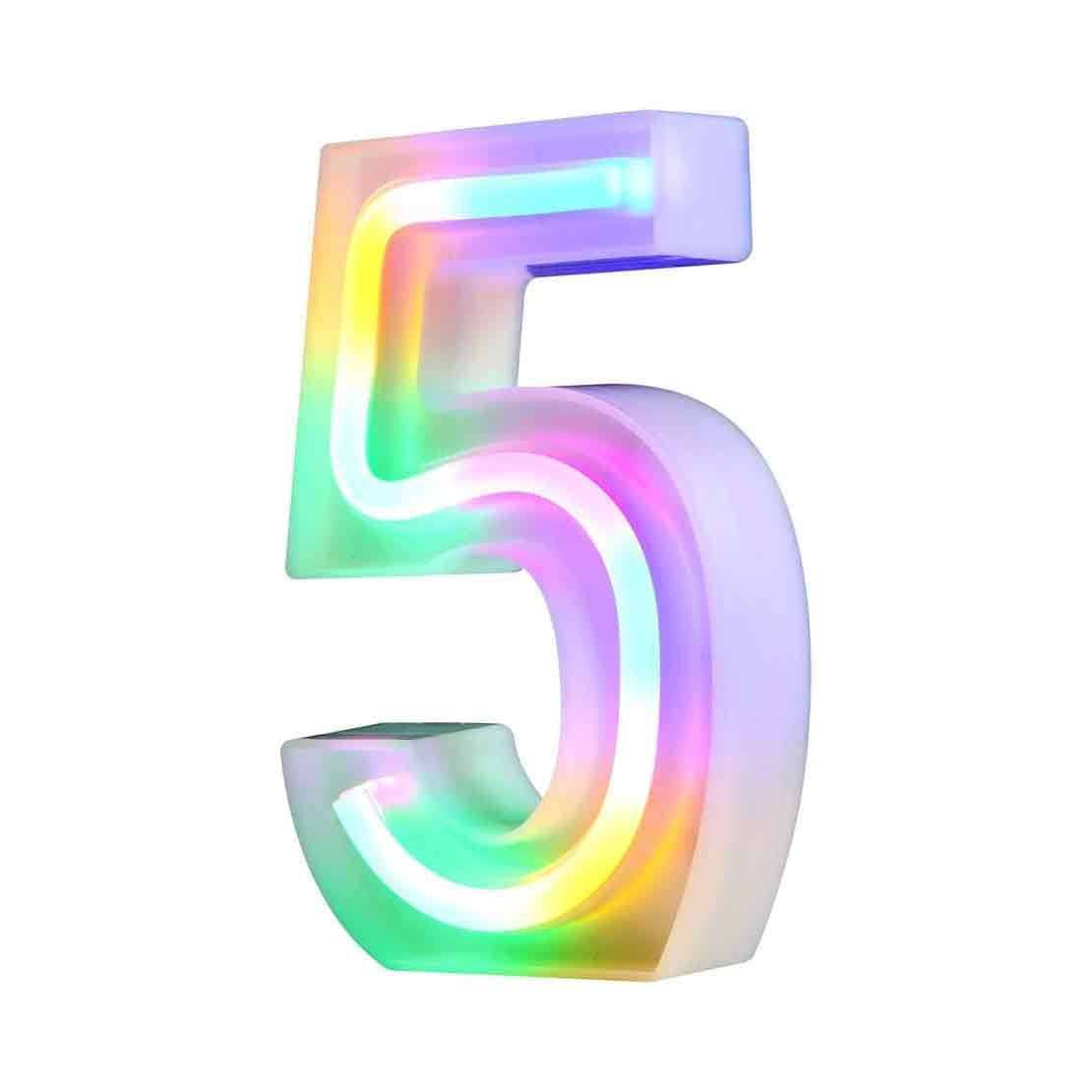 Nordstylee LED Light Up Letters Neon Signs Light Up Letters for Wall Birthday Party Christmas Wedding Decoration Colorful Numbers (5)