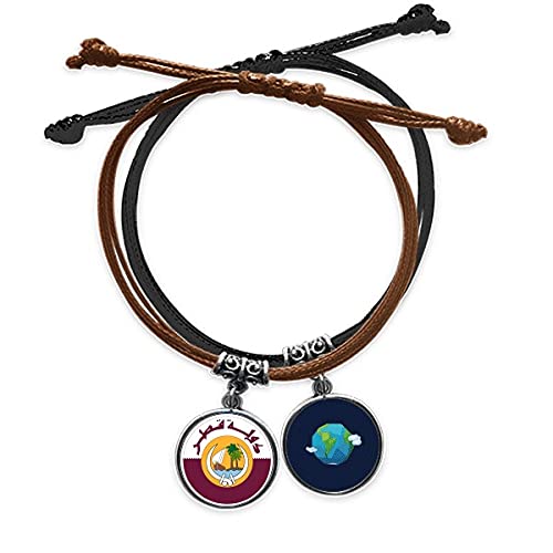 Cadena de cuero de Qatar con emblema nacional acabado Premium