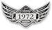 sticker licker Vieilli Winged Classique Édition Écusson Year en Date du 1972 Vintage Rétro Café Racer Design Externe Vinyle Voiture Moto Autocollant 125x67mm