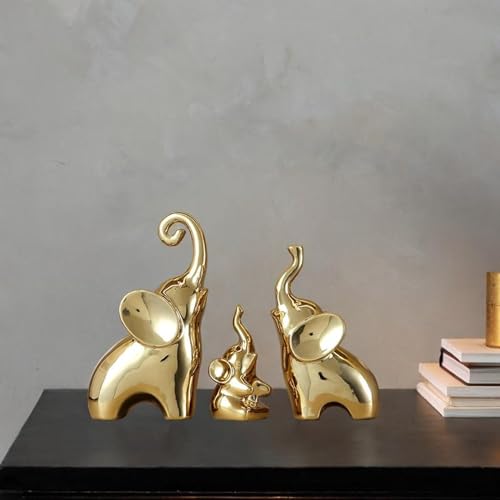 Statues d'éléphant décorations de bureau figurines modernes argent - 5