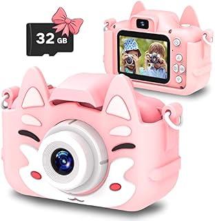 Slothcloud Kids Selfie Camera,Birthday Gifts for Boys Age 6-12,HD Digital Video Cameras for Toddler,Toy for 6 7 8 9 10 11 12 Year Old teens with 32GB SD Card,Kids Toys Gifts for Birthday(Light Pink)