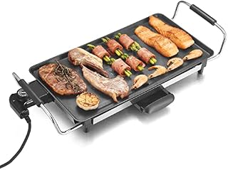 Teppanyaki Grill, AEWHALE 46×26 cm Electric Table Grill, BBQ Barbecue Griddle Non-stick Hot Plate with Adjustable Thermostat 2000WBlack