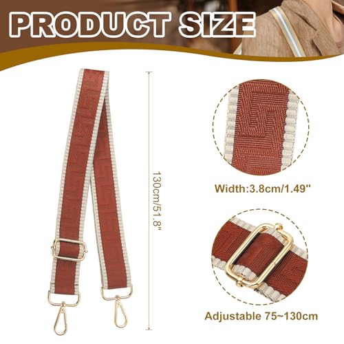 Image of PATIKIL Purse Strap, Adjustable Crossbody Bag Straps Wide Shoulder Strap Universal Replacement Shoulder Bag Belt for Women's Handbags Canvas Satchels Bag Backpack, Brown