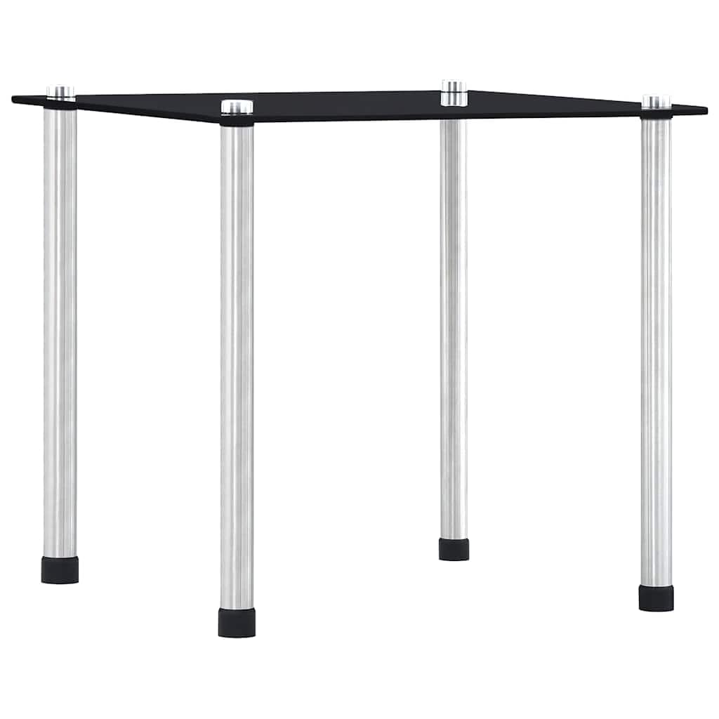 Juego de 3 mesas de cristal templado negro con marco de aluminio, 3 tamaños, mesa auxiliar, mesa de centro para salón, oficina, balcón, apilable, ahorra espacio, moderna solución de