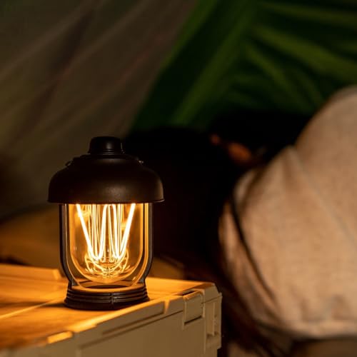 Lanterna Luminária Lampião LED Recarregável Portátil Estilo Retro Lamparina Recarregável Camping Bas