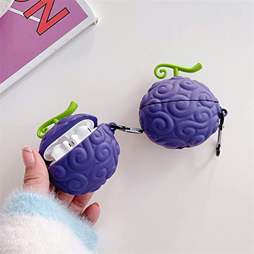Minscose Cute Airpod Pro 2 Case With Keychain , 3D Anime One Piece Element Kawaii Design Soft Silicone Smooth Shockproof Compatible With Airpods Pro 2Nd Charging Case For Girls Women (Devil Fruit) #TOP3