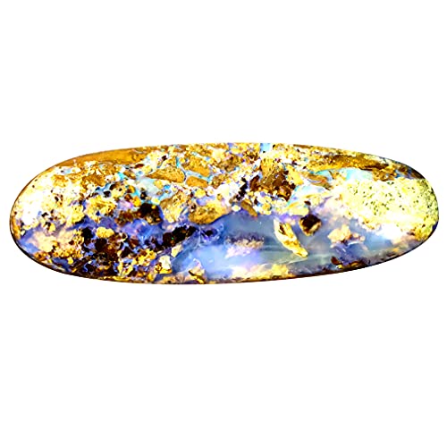Opale rocheuse multicolore Koroit 33x11mm | Pierre précieuse loose naturelle pour artisan bijoutier