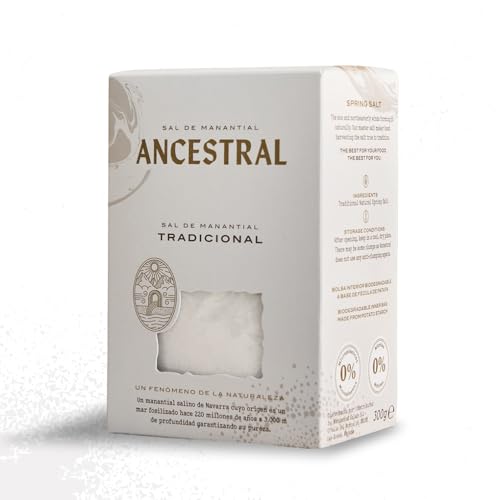 Sal sin Refinar Natural de Manantial - 100% Ecológica- Sal fina de mesa sin microplásticos ni aditivos - Sal Gourmet de sabor suave y auténtico. Para Cocinar a Diario. Recogida artesana.