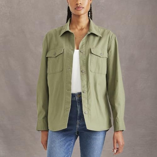 DOCKERS Women's Relaxed Fit Long Sleeve Shirt Jacket3