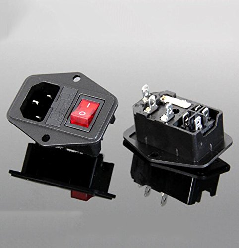 Switch 3A Fuse Cassette Pilot Lamp Three-in-One AC Power Outlet Legs Boat Type Switch 10pcs