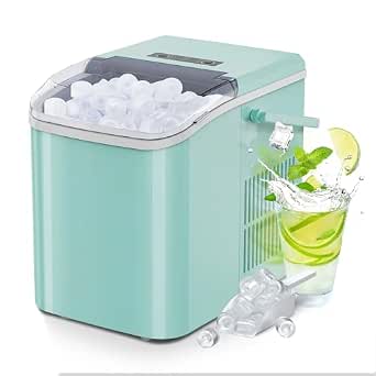 OLIXIS Ice Maker Machine with Handle,26lbs in 24 Hours, Portable Ice Maker