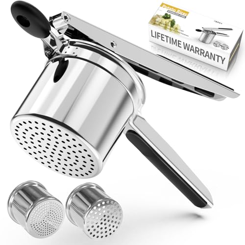 Kartoffelpresse für Kartoffelpüree,450ML und 2 austauschbare feste Scheiben,kartoffelstampfer für...