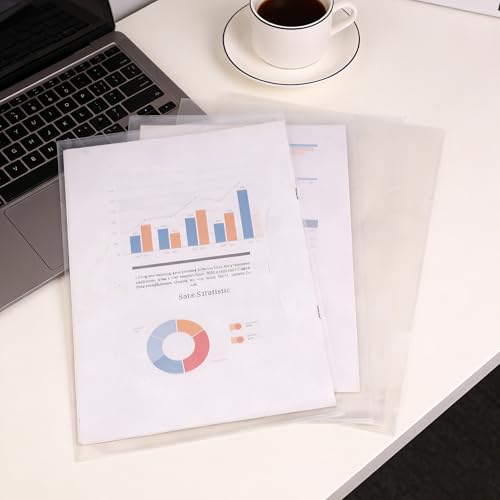Dossier plastique transparent A4 professionnel pour documents professionnels - Lot de 60