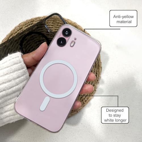 Image of COLORflow Back Cover Compatible with Nothing Phone 2 5G | White Crystal Clear | MAG-Safe | Slim Soft Touch Case with Anti-Slip Grip & Camera Protection