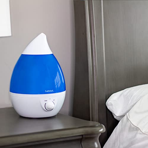 Image of Habitat Cool Mist Ultrasonic Humidifier with Large 2.5L Tank, Whisper Quiet Humidifier with LED Light for Bedroom, 24 Hours of Continuous Mist, Blue (Pack of 12)