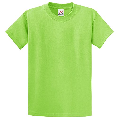 Stars and Stripes Plain Lime Green T Shirt Unisex Tshirts Lime Green Large 100% Rich Soft Cotton T Shirt