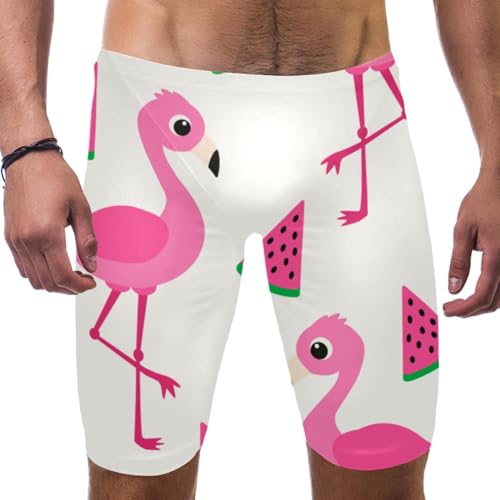 Traje de baño de flamenco y sandía estilo bóxer deportivo para natación masculina e infantil