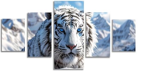 Broderie Diamant Tigre Blanc Kit Complet pour Décorer le Salon de Votre Maison Style Moderne F570