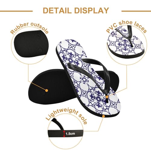 Nander Mexican Ceramic Tile Pattern Sandal Flip Flops of Men's & Women's,Beach Slippers Flip Flops Shower Shoes2
