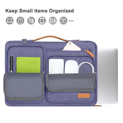 Image of MOSISO 360 Protective Laptop Shoulder Bag,15-15.6 inch Computer Bags Compatible with MacBook Pro 16 inch, HP, Dell, Lenovo, Asus Notebook,Side Open Messenger Bag with 4 Zipper Pockets, Purple Orchid