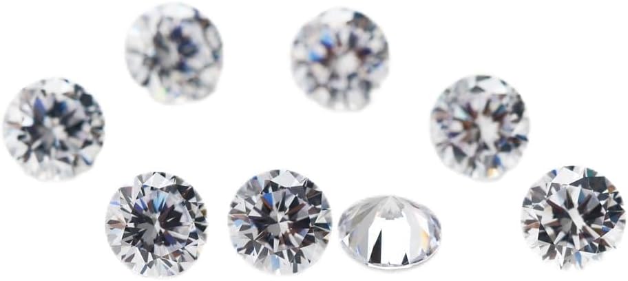 WUZHOUGEMS 0.8-10mm White AAAAA Round Machine Cut Loose Cubic Zirconia Stone Clear CZ Synthetic Gemstone For Jewelry Making