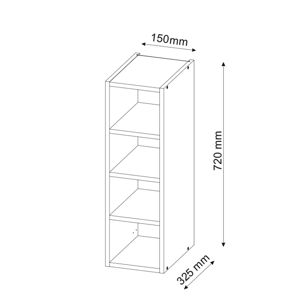 Vicco Hängeschrank Fame-Line, Goldkraft Eiche, 15 cm, zur Kombination mit weiteren Modulen der Fame-Line Serie