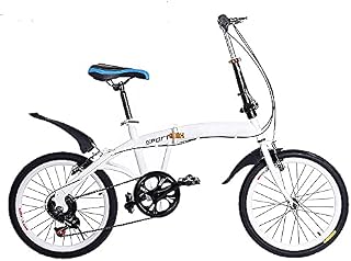 ITOSUI Foldable Bike, 20 Inch Comfortable Mobile Portable Compact Lightweight 6 Speed Finish Great Suspension Folding Bike for Men Women Students and Urban Commuters