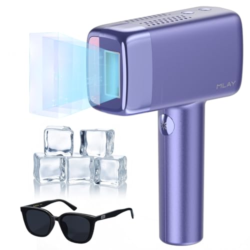 MLAY Depiladora T14 IPL   96,39% de reducción del cabello en 4 semanas, 500 millones de flashes, sin dolor, con sistema de refrigeración (no láser), apta para todo tipo de piel, morado