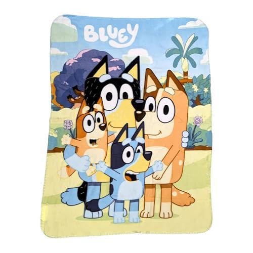 Bluey Happy Family Throw Soft Silky Blanket 40in x 50in Kids Party Pups Design