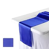 Hipinger 12 Pack Royal Blue Satin Table Runner 12 x 108 Inch Table Runners for Wedding, Engagements,