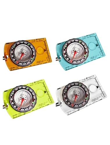 Brújula magnética Menjo Outdoors de colores brillantes, equipo de senderismo para niños ideal para boy scouts o entusiastas de la naturaleza. Brújula de supervivencia para camping, senderismo, mochilero, montañismo y exploración