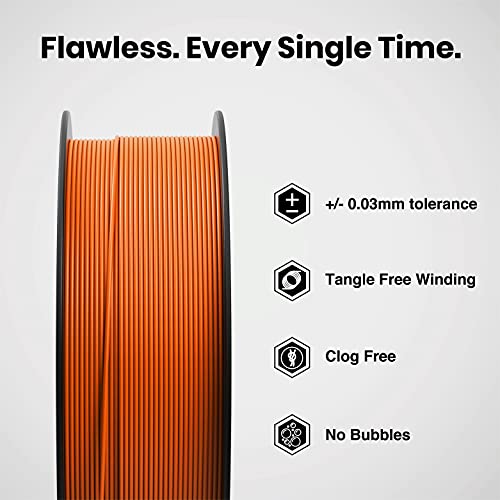 Image of NUMAKERS PLA+ 3D Printer Filament, 1.75mm, Dimensional Accuracy + /- 0.03 mm, 1 kg Spool (2.2 lbs), Compatible with Most FDM Printers (Orange)