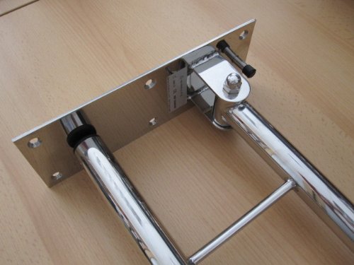 Bad- und WC-Stützklappgriff 85 cm lang, Edelstahl, Silber, Poliert, 120 kg Belastung, Modern, Glossy