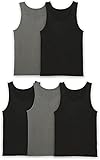 Fruit of the Loom Mens Signature 5-Pack Pure True Comfort Tanks Size XX-Large Black-Grey