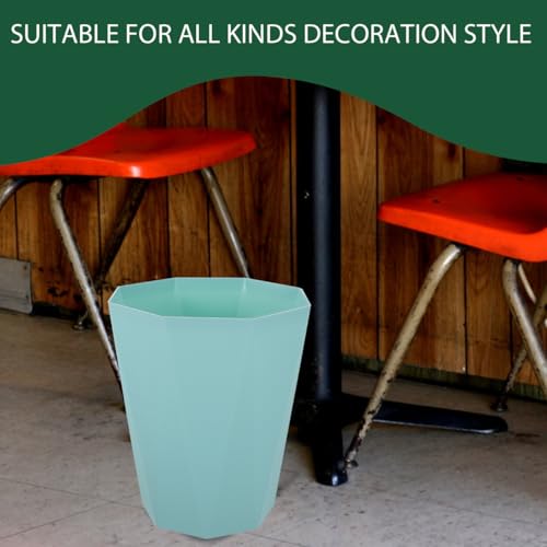 Caneca de basura pequeña 5L verde esmeralda diseño octagonal miniatura 5