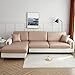 OKJK Coprisedile per Divano Elastico, Copri Cuscini per Divano in Tessuto con Tecnologia in Similpelle Impermeabile, Copridivano indossabili AntiGraffio (Khaki,Size 2)
