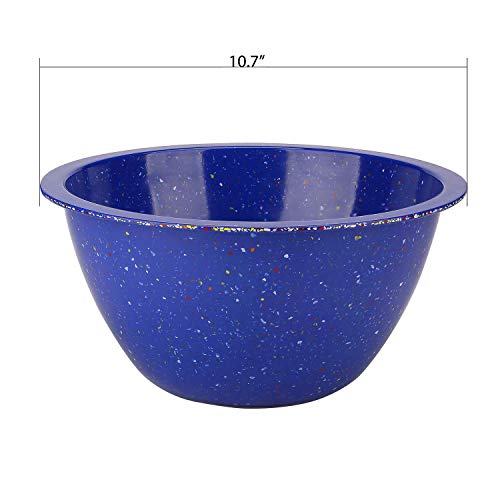 Image of Zak Designs Confetti Mixing Bowl Set, Nesting Bowls for Space Saving Storage, Made with Durable Eco-Friendly Melamine, Great for Prepping and Serving Food (Red, White & Blue, 4pcs, BPA-Free)