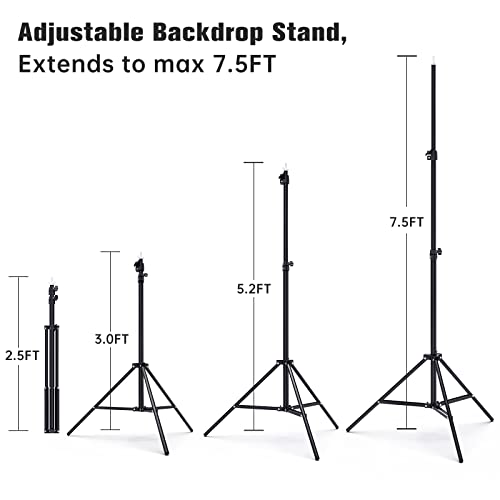 Beiyang Backdrop Stand, 7.5 Ft X 10 Ft Adjustable Photography Background Support System Kit With Carrying Bag For Photo Video Studio #TOP4