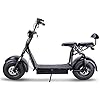 Electric 60V 1000W Fat Tire Scooters,Adult Citycoco with 2 Seat Power Scooter WERCS Battery Certificate,Key Start and Power Display (Cool Black) #4