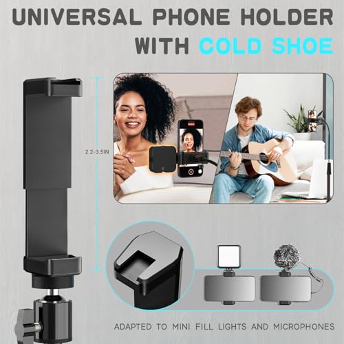 image for UBeesize 92’’ Cell Phone Tripod Stand with 16.5’’ Gooseneck an
