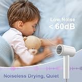 YAPOY Hair Dryer, 200 Million Ionic Blow Dryer, 110,000 RPM Fast Drying, Reduced Frizz, Intelligent Thermo-Control, Low Noise, Lightweight for Adult/Children/Dog, Home/Hotel/RV/Travel - Image 6