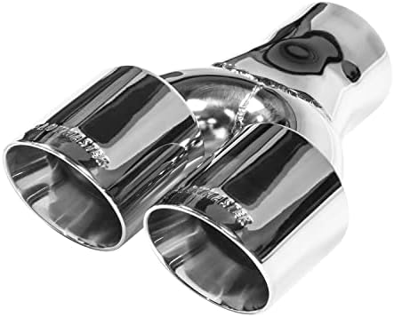 Stainless Steel Exhaust Tip – 2" Inlet, 3" Angle-Cut Outlet, 4.72" Long, Weld-On