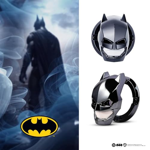 Image of Involve DC Batman Engine Start Push Button Cover - Metallic Black | Universal Ignition Protective Cover | Anti-Scratch Decorative Ring | Official DC Licensed Merchandise | Batman car Accessories